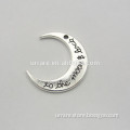 Antic Silver Engraved To the moon and back Moon Shape Alloy Charm Pendant for Moon and Star Jewelry Necklace